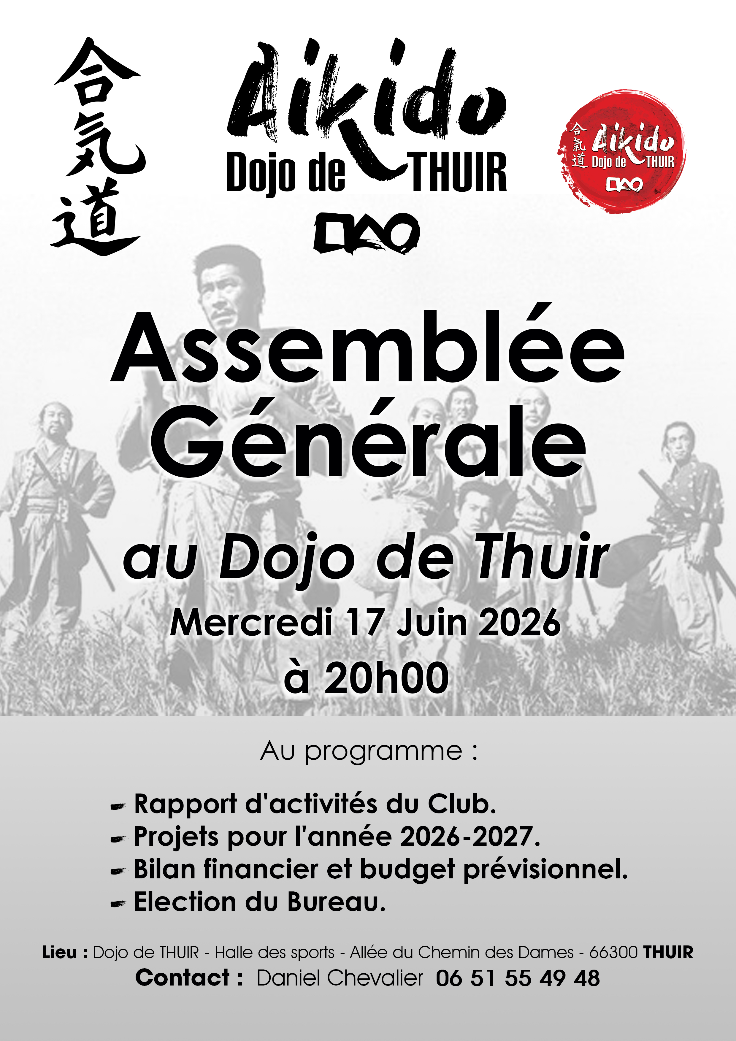 Affiche Stage Aikido Sevilleja Mai 2026 THUIR